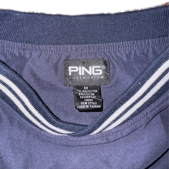 Men's Ping Volvo Golf Windbreaker Pullover - Navy Blue - Medium - Picture 3 of 4